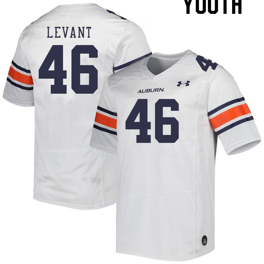 Youth Auburn Tigers #46 Jake Levant White 2023 College Stitched Football Jersey